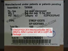 STM32F102C8T6 মাইক্রোকন্ট্রোলার MCU 48MHz ARM কর্টেক্স M3 MCU LQFP-48 প্যাকেজ