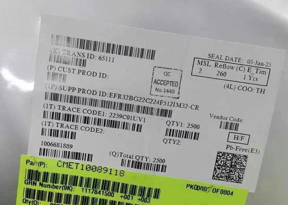 ওয়্যারলেস কমিউনিকেশন মডিউল EFR32BG22C224F512IM32-CR উচ্চ পারফরম্যান্স 2.4GHz ওয়্যারলেস গেকো SoC