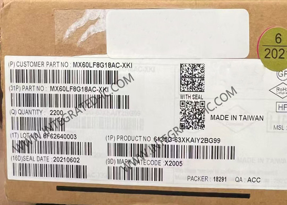 MX60LF8G18AC-XKI মেমরি আইসি চিপ 3V 8G-বিট NAND ফ্ল্যাশ মেমরি আইসি VFBGA-63 প্যাকেজ