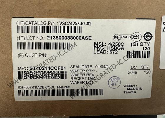 ইথারনেট আইসি VSC7425XJG-02 ১০ পোর্ট ম্যানেজড লেয়ার ২-ইথারনেট সুইচ আইসি ১২টি ট্রান্সসিভার সহ বিজিএ-৬৭২