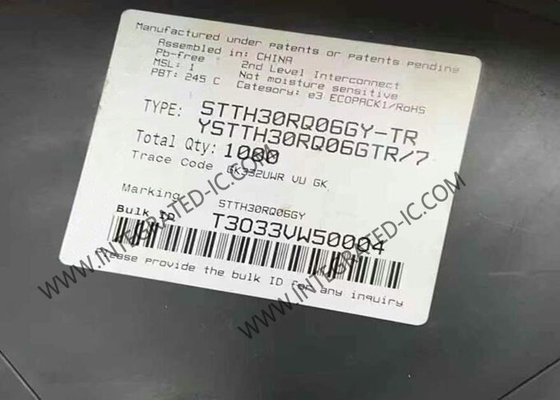 STTH30RQ06GY ইন্টিগ্রেটেড সার্কিট চিপ 600V অতি দ্রুত পুনরুদ্ধার সংশোধনকারী D2PAK-3