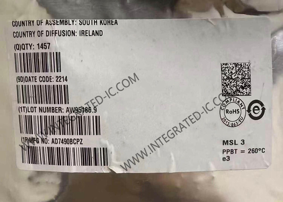 AD7490BCPZ ইন্টিগ্রেটেড সার্কিট চিপ ১৬-চ্যানেল ১এমএসপিএস ১২-বিট এনালগ-টু-ডিজিটাল কনভার্টার উইথ সিকোয়েন্সার