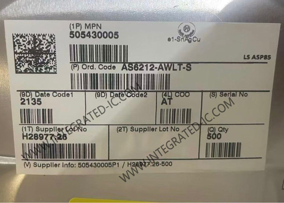 AS6212-AWLT-S সেন্সর আইসি উচ্চ নির্ভুলতা ডিজিটাল তাপমাত্রা সেন্সর WLCSP6