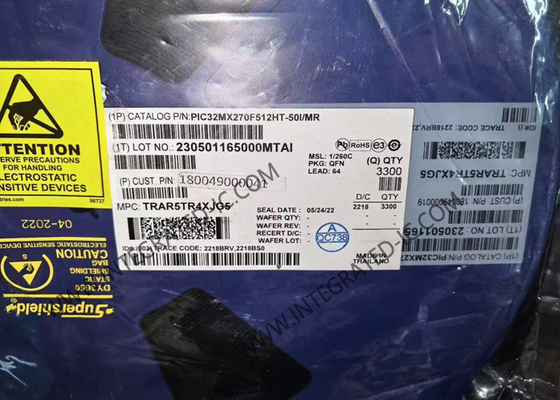 PIC32MX270F512HT-50I/MR মাইক্রোকন্ট্রোলার MCU 50 MHz 32-বিট মাইক্রোকন্ট্রোলার MCU QFN-64