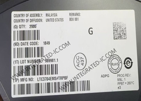 LTC3704EMS ইন্টিগ্রেটেড সার্কিট চিপ পজিটিভ টু নেগেটিভ ডিসি ডিসি কন্ট্রোলার MSOP10