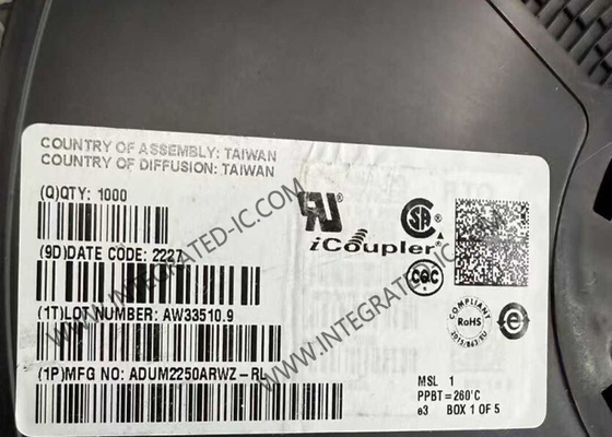 ADUM2250ARWZ ইন্টিগ্রেটেড সার্কিট চিপ হট সোয়াপযোগ্য ডিজিটাল আইসোলেটর 1Mbps ডুয়াল I2C আইসোলেটর