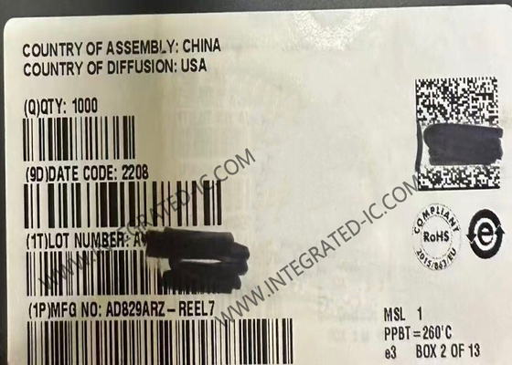 AD829ARZ ইন্টিগ্রেটেড সার্কিট চিপ অপারেশনাল এমপ্লিফায়ার SOIC8 লো নয়েজ ভিডিও অপ এম্প