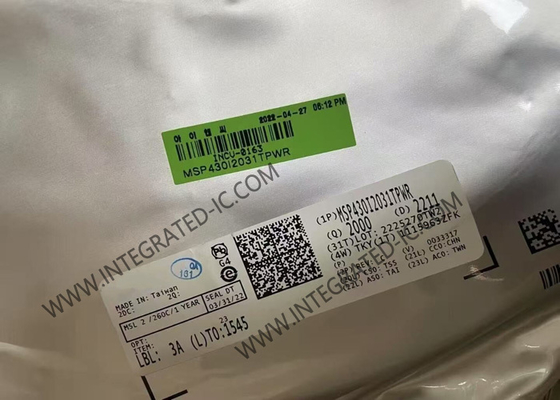 MSP430I2031TPWR মাইক্রোকন্ট্রোলার MCU 16Bit MCU 16.384Mhz মিশ্র সংকেত মাইক্রোকন্ট্রোলার