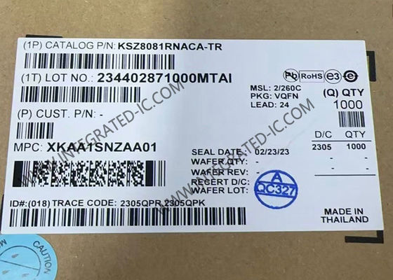 KSZ8081RNACA ইথারনেট আইসি 10/100 বেস-টিএক্স ফিজিক্যাল লেয়ার ট্রান্সসিভার আরএমআইআই সমর্থন সহ