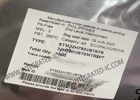 STM32H750VBT6TR মাইক্রোকন্ট্রোলার MCU 32Bit মাইক্রোকন্ট্রোলার 480MHz STM32H7 সিরিজ MCU