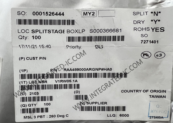 RAA489000ARGNP ইন্টিগ্রেটেড সার্কিট চিপ Buck-Boost কনফিগারযোগ্য ব্যাটারি চার্জার IC