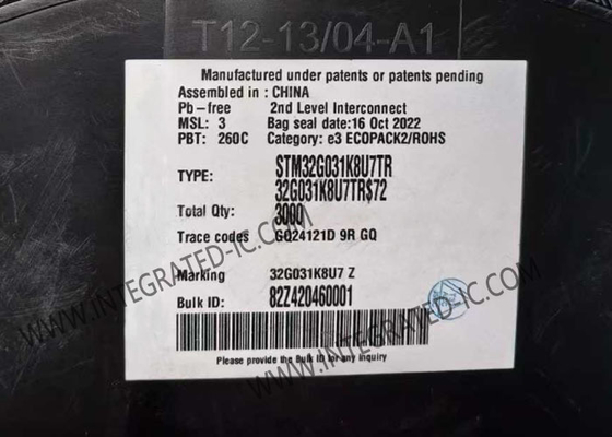 STM32G031K8U7TR মাইক্রোকন্ট্রোলার MCU উচ্চ-পারফরম্যান্স Arm Cortex-M0+ 32-বিট মেইনস্ট্রিম MCU
