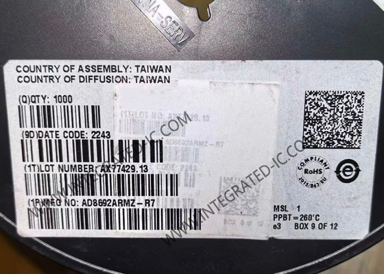 AD8692ARMZ ইন্টিগ্রেটেড সার্কিট চিপ কম খরচে কম নয়েজ CMOS RRO অপারেশনাল এমপ্লিফায়ার