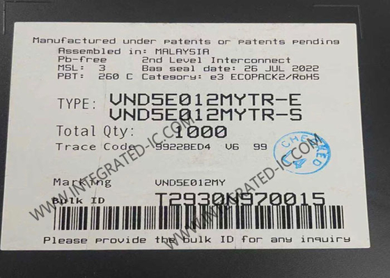 VND5E012MYTR ইন্টিগ্রেটেড সার্কিট চিপ 52A ডাবল চ্যানেল হাই-সাইড ড্রাইভার পাওয়ারএসএসও-36