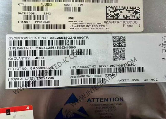 মেমরি আইসি চিপ MX25L25645GZNI-08G 120MHz 256Mbit SPI NOR ফ্ল্যাশ মেমরি আইসি WSON8