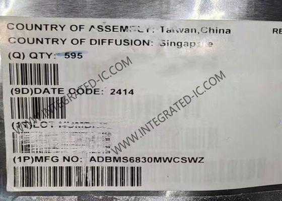 I2C/SPI ইন্টারফেসের সাথে গ্রিড এনার্জি স্টোরেজের জন্য ADBMS6830MWCSWZ ইন্টিগ্রেটেড সার্কিট চিপ 16-চ্যানেল ব্যাটারি স্ট্যাক মনিটর