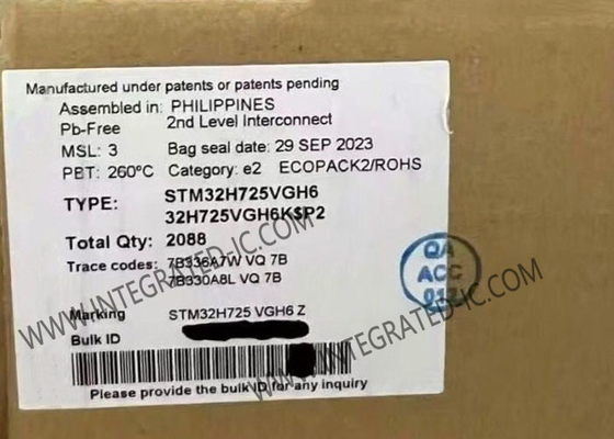 মাইক্রোকন্ট্রোলার এমসিইউ STM32H725VGH6 এআরএম কর্টেক্স-এম 7 এমসিইউ 564 কেবি র্যাম সহ