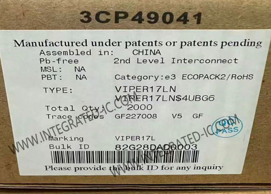 VIPER17LN ইন্টিগ্রেটেড সার্কিট চিপ অফ-লাইন কনভার্টার 800 ভি রুগেড পাওয়ার বিভাগ 60 কিলোহার্টজ সুইচিং ফ্রিকোয়েন্সি এবং স্ট্যান্ডবাই পাওয়ার < 30 এমডাব্লু