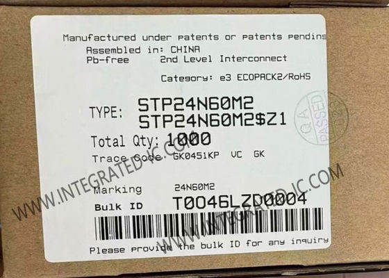 STP24N60M2 ইন্টিগ্রেটেড সার্কিট চিপ 600V MDmesh M2 পাওয়ার MOSFET ট্রানজিস্টর TO-220-3