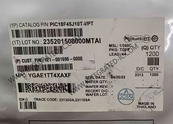 PIC18F45J10T-I/PT মাইক্রোকন্ট্রোলার MCU 8-বিট 40MHz, 32 kB প্রোগ্রাম মেমরি সহ