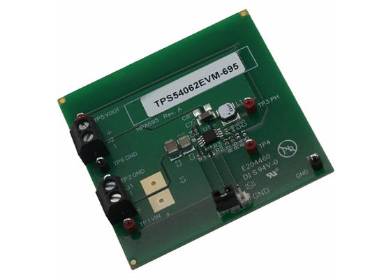 TPS54062EVM-695 এম্বেডেড সলিউশনস ৩.৩V ৫০mA সিঙ্ক্রোনাস স্টেপ-ডাউন কনভার্টার মূল্যায়ন বোর্ড