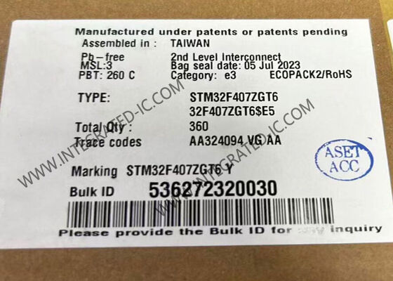 1MB ফ্ল্যাশ ইন্টিগ্রেটেড সার্কিট চিপ STM32F407ZGT6 32-বিট একক-কোর মাইক্রোকন্ট্রোলার