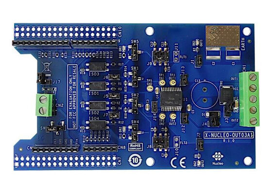 X-NUCLEO-OUT03A1 এমবেডেড সলিউশন ড্রাইভার পাওয়ার ম্যানেজমেন্ট নিউক্লিও প্ল্যাটফর্ম মূল্যায়ন সম্প্রসারণ বোর্ড
