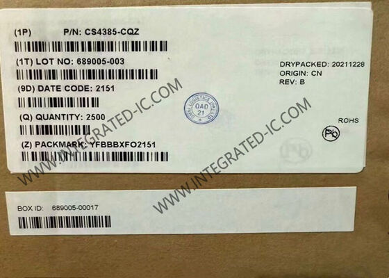 CS4385-CQZ ৮ চ্যানেলের DAC কনভার্টার ১১৪ ডিবি ডায়নামিক রেঞ্জ এবং ১৯২ কেএইচজেড স্যাম্পলিং রেট সহ LQFP48 ইন্টিগ্রেটেড সার্কিট চিপ