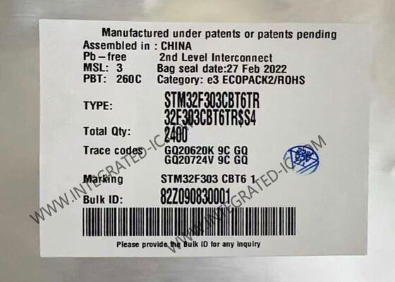 STM32F303CBT6TR 32-বিট মাইক্রোকন্ট্রোলার 72MHz এআরএম কর্টেক্স-এম 4 কোর এবং 128 কেবি ফ্ল্যাশ মেমরি সহ