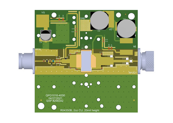 QPD1016EVB01 এমবেডেড সলিউশন 500W প্রাক-ম্যাচড ডিসক্রিট গ্যান আরএফ ট্রানজিস্টর মূল্যায়ন বোর্ড
