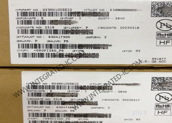 W25N01GVZEIG মেমরি আইসি চিপ 1Gbit 104MHz SPI ইন্টারফেস SLC NAND ফ্ল্যাশ মেমরি আইসি চিপ