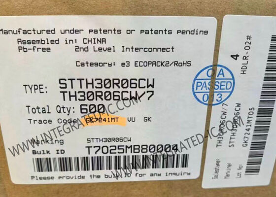 STTH30R06CW 600V 30A আলট্রাফাস্ট সুইচিং উচ্চ ভোল্টেজ রেকটিফায়ার ডায়োড ইন্টিগ্রেটেড সার্কিট চিপ