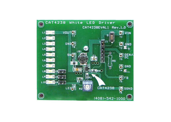 CAT4238AGEVB এমবেডেড সলিউশন ডিমমেবল 10-LED বুস্ট কনভার্টার মূল্যায়ন বোর্ড