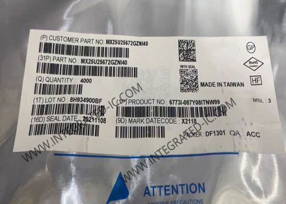 MX25U25672GZNI40 মেমরি আইসি চিপ 256Mbit MXSMIO সিরিয়াল NOR ফ্ল্যাশ মেমরি আইসি, 8-WSON প্যাকেজ সহ, শিল্প গ্রেডের জন্য (-40℃ থেকে +85℃)