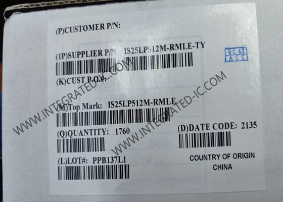 IS25LP512M-RMLE-TY মেমরি আইসি চিপ 512Mbit সিরিয়াল NOR ফ্ল্যাশ মেমরি চিপ 133 মেগাহার্টজ ক্লক ফ্রিকোয়েন্সি এবং SPI - কোয়াড I / O ইন্টারফেস সহ