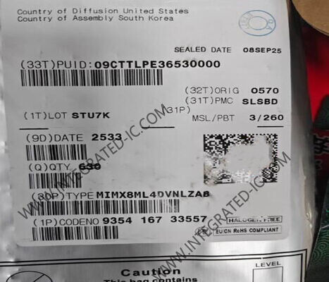 MIMX8ML4DVNLZAB মাইক্রোকন্ট্রোলার MCU 4 কোর 64-বিট মাইক্রোপ্রসেসর আইসি LFBGA548 প্যাকেজে 1.8 GHz পর্যন্ত