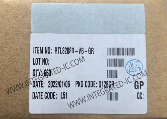 আরটিএল৮২০৮ডি-ভিবি-জিআর ইথারনেট আইসি ৮-চ্যানেল ৮-পোর্ট ১০/১০০এমবিপিএস ইথারনেট ট্রান্সিভার আরএস৮এমআইআই ইন্টারফেসের সাথে