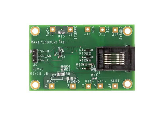 MAX17260GEVKIT এমবেডেড সলিউশন ২.৩ ভোল্ট থেকে ৪.৯ ভোল্ট জ্বালানী গেজ পাওয়ার ম্যানেজমেন্ট ইভাল্যুয়েশন বোর্ড