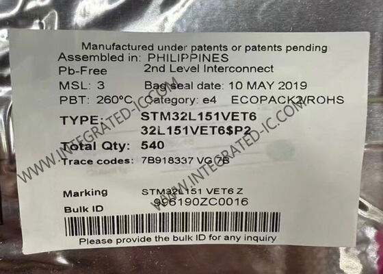 STM32L151VET6 মাইক্রোকন্ট্রোলার এমসিইউ অতি-নিম্ন-পাওয়ার এআরএম কর্টেক্স-এম 3 32-বিট 512 কেবি ফ্ল্যাশ মেমরি 32MHz এমসিইউ