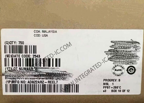 AD822ARZ লো পাওয়ার FET-ইনপুট ডুয়াল অপারেটিভ এম্প্লিফায়ার রেল-টু-রেল আউটপুট SOIC-8 সহ