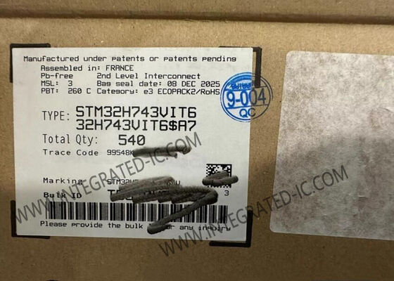 STM32H743VIT6 মাইক্রোকন্ট্রোলার এমসিইউ 480MHz ARM Cortex M7, 1M x 8 RAM, এবং 168 I/O পোর্ট সহ