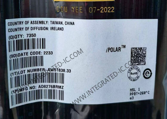 AD8276BRMZ ইন্টিগ্রেটেড সার্কিট চিপ 550kHz ইউনিটি-গেইন ডিফারেন্স অ্যামপ্লিফায়ার MSOP-8