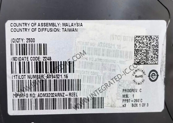 ADM3202ARNZ ইন্টিগ্রেটেড সার্কিট চিপ উচ্চ গতির 2-চ্যানেল RS232/V.28 ইন্টারফেস ডিভাইস