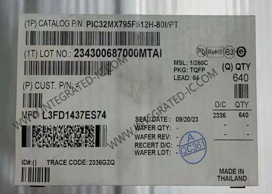 PIC32MX795F512H-80I/PT মাইক্রোকন্ট্রোলার এমসিইউ ৩২-বিট ৮০মেগাহার্টজ PIC32MX মাইক্রোকন্ট্রোলার