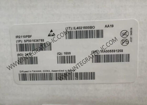 IR2110PBF গেট ড্রাইভার আইসি 500V উচ্চ পার্শ্ব ভোল্টেজ 3.3V লজিক সামঞ্জস্যপূর্ণ এবং 2A পিক আউটপুট বর্তমান
