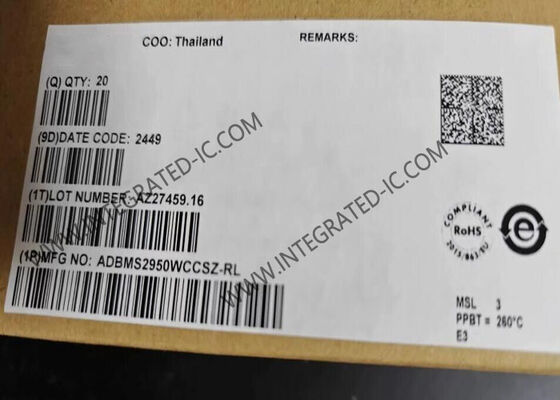 ADBMS2950WCCSZ 12-সেল মনিটরিং ব্যাটারি ম্যানেজমেন্ট আইসি 1 এমএস আপডেট রেট এবং ± 0.1% লাভ ত্রুটি সহ