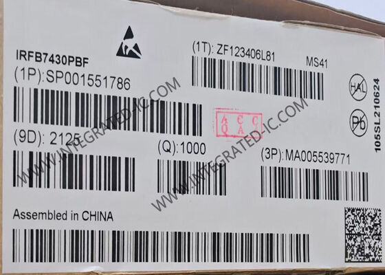 IRFB7430PBF 40V এন-চ্যানেল পাওয়ার MOSFET সঙ্গে 409A ড্রেন বর্তমান এবং 375W Dissipation