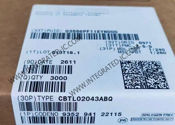 CBTL02043ABQ ইন্টিগ্রেটেড সার্কিট চিপ ৩.৩ ভি মাল্টিপ্লেক্সার/ডিমাল্টিপ্লেক্সার সুইচ ১০ গিগাহার্জ ব্যান্ডউইথ এবং ডিএইচভিকিউএফএন২০ প্যাকেজে দ্বি-দিকের কার্যকারিতা সহ