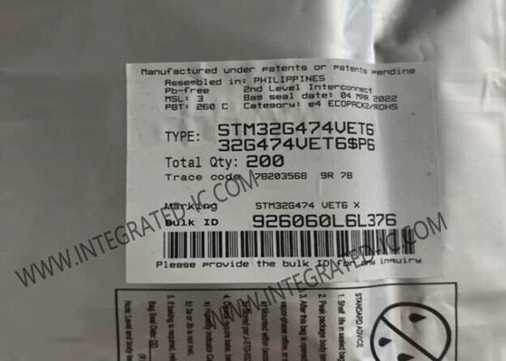মাইক্রোকন্ট্রোলার MCU STM32G474VET6 মাইক্রোকন্ট্রোলার চিপ 100LQFP উচ্চ কর্মক্ষমতা