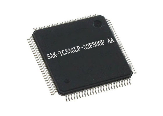 SAK-TC333LP-32F300F AA মাইক্রোকন্ট্রোলার MCU, যার মধ্যে আছে 248 KBytes এম্বেডেড RAM, 200 MHz কোর এবং TQFP-100 প্যাকেজে 1 W খরচ হয়